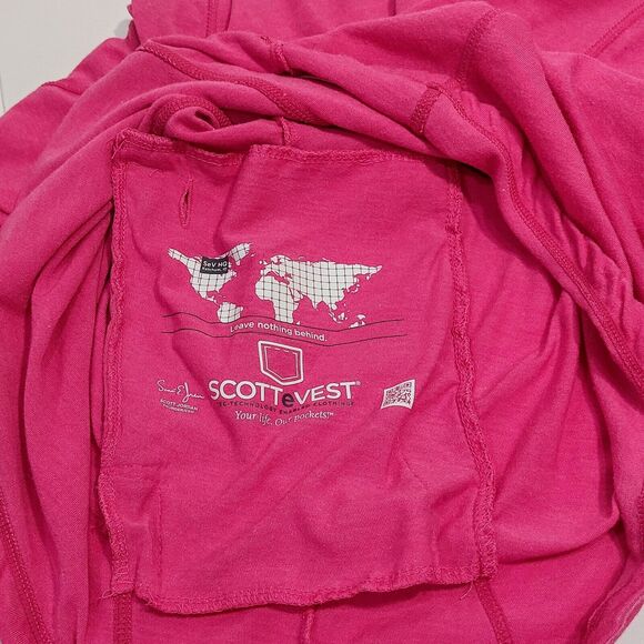 SCOTTeVEST Women's Medium Susie Qzip 1/4 Zip Pullover Pink Hidden Pocket Travel - Picture 5 of 11
